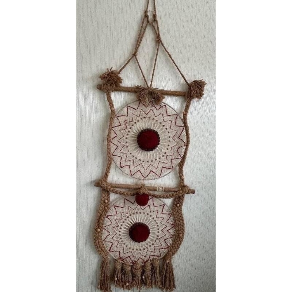 Vintage Rare Large Design DON FREEDMAN Retro Macrame Woven Wall Hanging - 1976